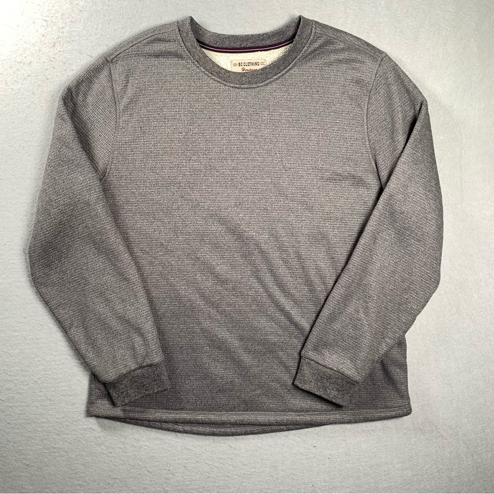 BC Clothing Heritage Sweatshirt Mens XL Gray Sherpa Lined Outdoors Comfort Knit